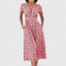 Roseanna Comfortable Midi Dress in Red