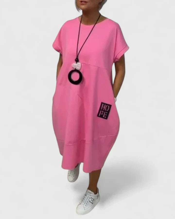 Thalyssiah Comfortable Midi Dress in Pink