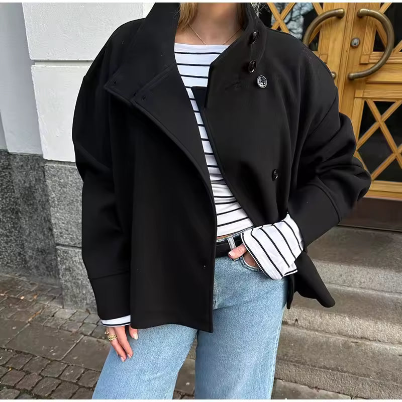 Women's Luxe Double-Breasted Short Coat, photo 4