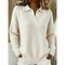 Women's Soft Polo Collar Sweater in White