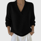 Women's Relaxed Soft V-Neck Sweater in Black