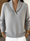 Léa V-Neck Sweater in Gray