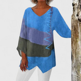 Women's Sophisticated V-Neck Tunic in Blue