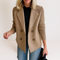 Women's Knit-Sleeve Tailored Coat in Brown
