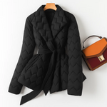 Women's Warm Quilted Puffer Coat in Black