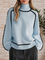 Donna Elegant Mock-Neck Sweater in Blue