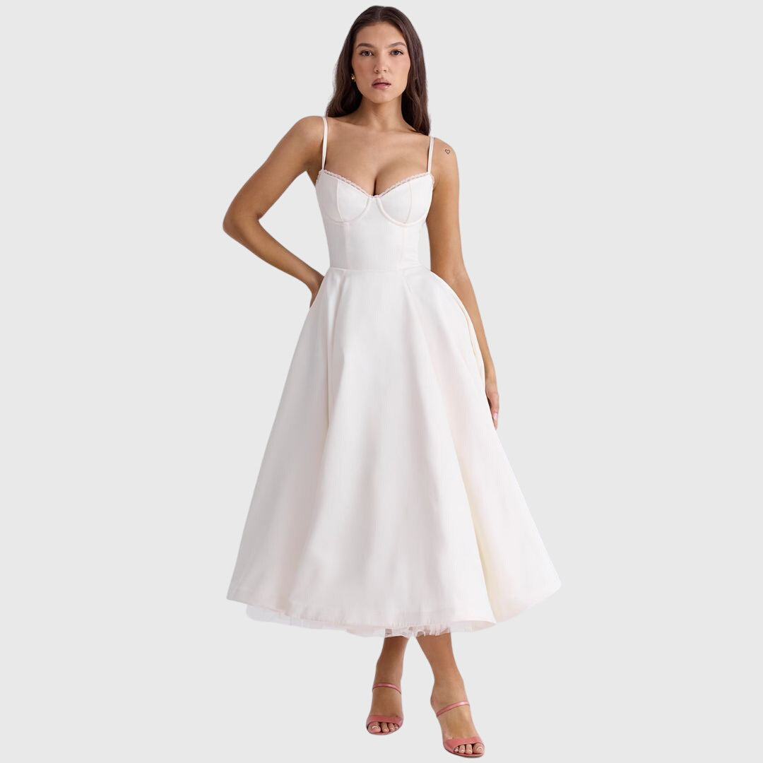 Jane Elegant Maxi Dress in White