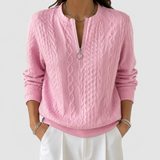 Women's Cable-Knit Zip Sweater
