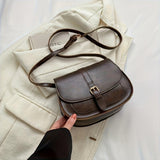 Women's Classic Leather Crossbody Bag in Coffee