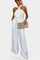 Halter Ensemble with Flowing Silhouette in White