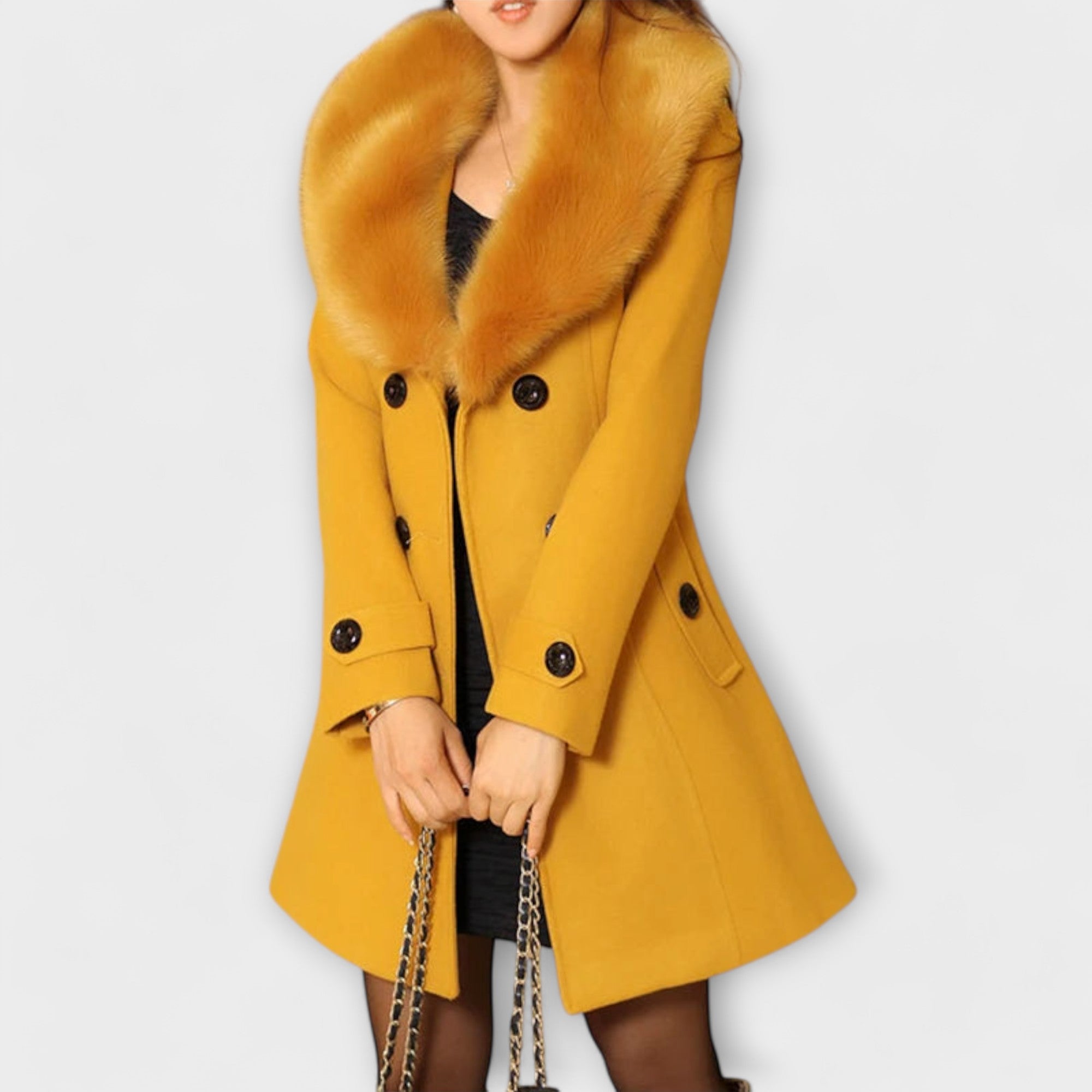 Women's Warm Winter Coat in Yellow
