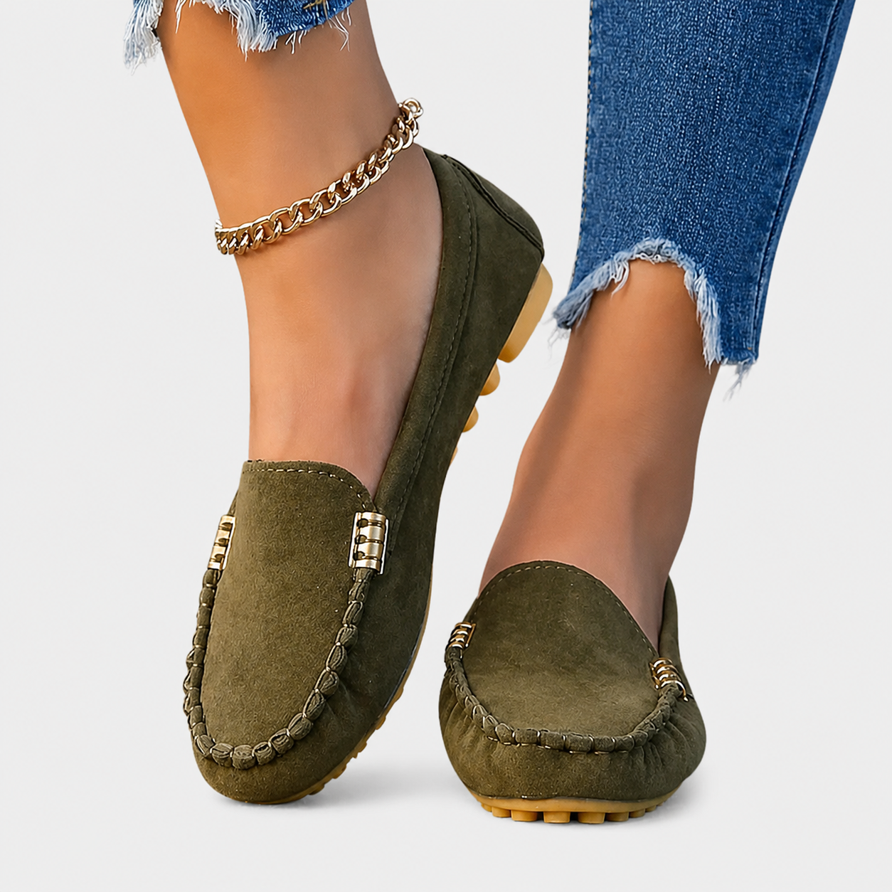 Women's Ballet Moccasin in Olive