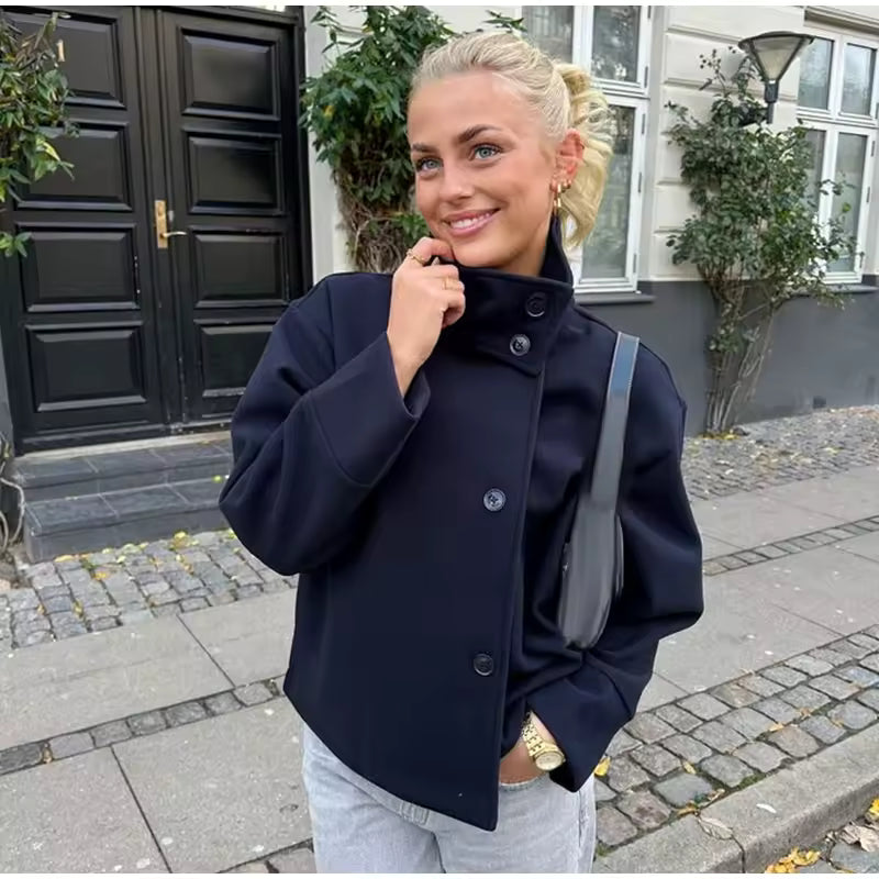 Women's Luxe Double-Breasted Short Coat, photo 3