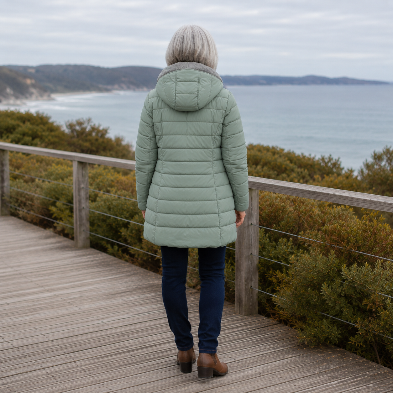 Women's Hooded Quilted Winter Coat, photo 14