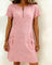 Women's Cotton Dress with Zipper Pocket in Pink