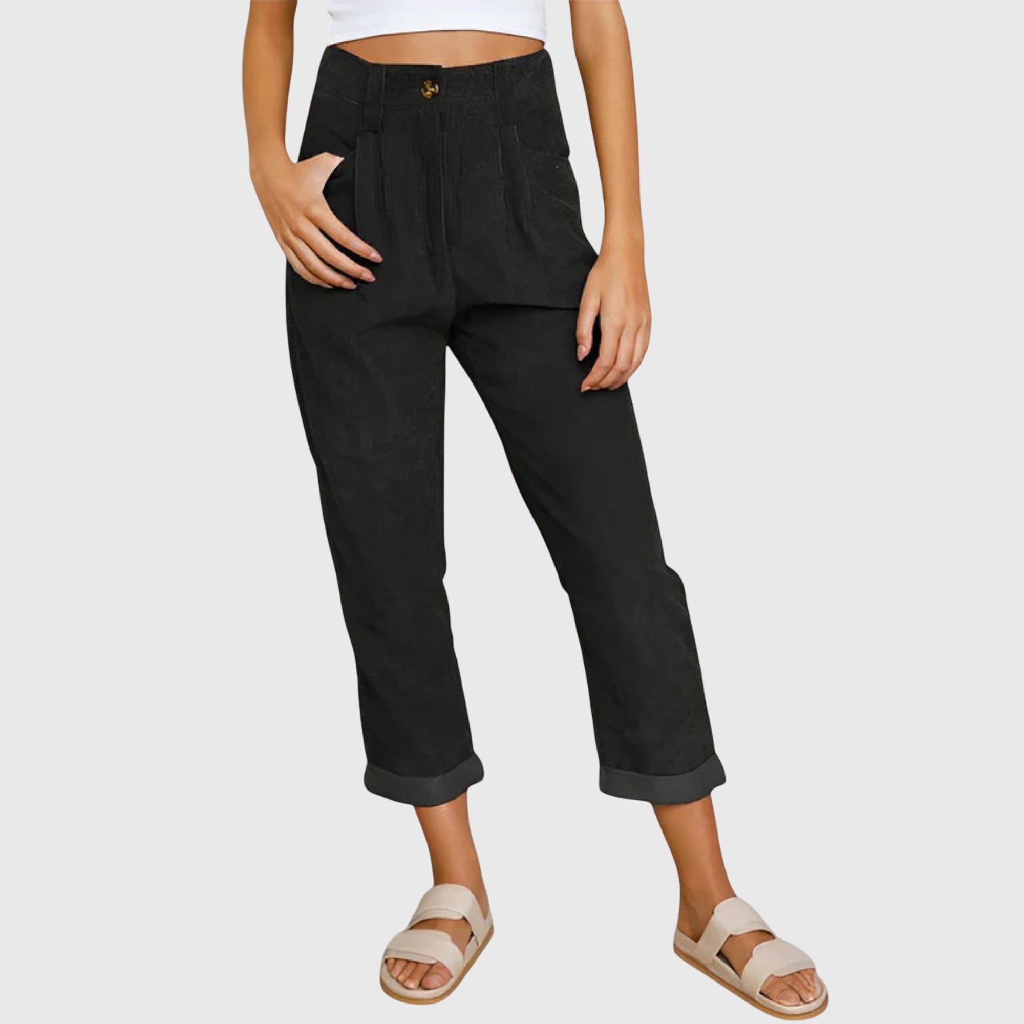 Women's Modern Cord Pants in Black