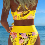 Women's Floral Contrast Split Bikini, photo 7
