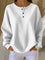 Women's Waffle Henley Sweatshirt in White