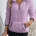 Women's Half-Zip Hoodie in Purple