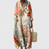 Graysynne Comfortable Dress in Beige Floral