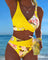 Women's Floral Wrap Bikini Set in Yellow