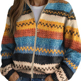 Women's Striped Zip Cardigan, photo 2