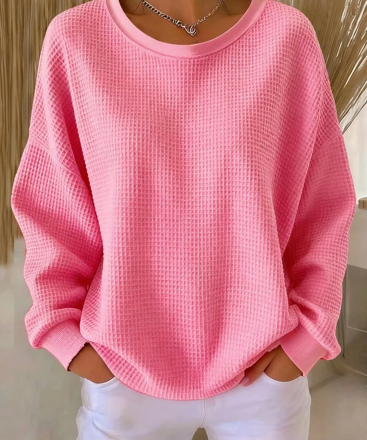 Women's Pink Textured Sweater