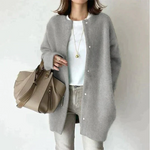 Women's Oversized Snap-Front Cardigan in Gray
