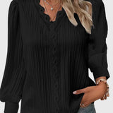 Women's Elegant Pullover Blouse in Black