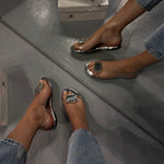 Clear Crystal Embellished Flat Sandals, photo 4