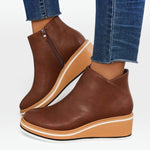 Women's Platform Ankle Boots with Zip
