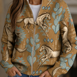 Women's Desert Print Zip Cardigan