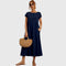 Fenella Comfortable Midi Dress in Dark Blue