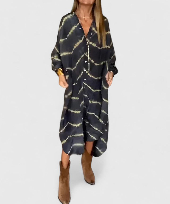 Women's Elegant Boho Striped Maxi Dress, photo 2