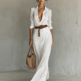 Women's Casual Long Dress – Victoire in White