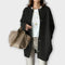 Women's Oversized Snap-Front Cardigan in Black