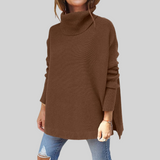 Almut Oversized Turtleneck Sweater in Brown