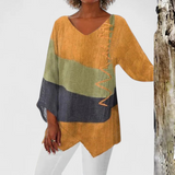 Women's Sophisticated V-Neck Tunic in Yellow