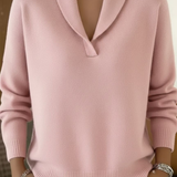 Léa V-Neck Sweater in Pink
