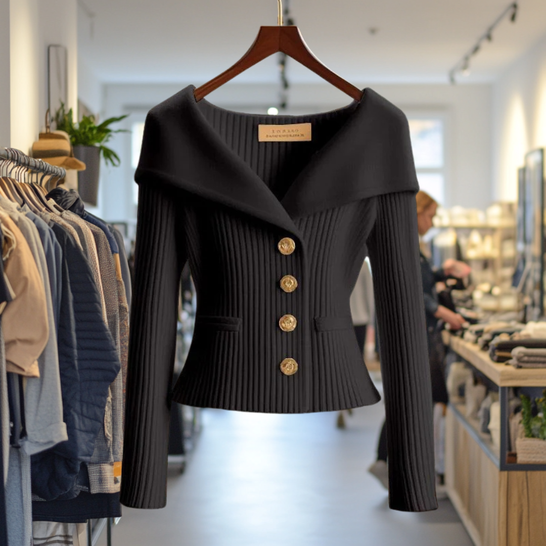 Women's Soft Knit Blouse in Black