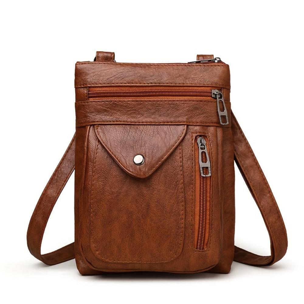 Sophie Vintage Leather Shoulder Bag in Brown