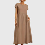 Women's Casual Pocket Dress in Khaki