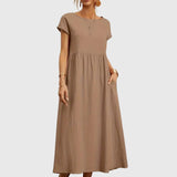 Women's Casual Pocket Dress in Khaki