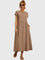 Women's Casual Pocket Dress in Khaki