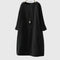 Women's Relaxed Corduroy Midi Dress in Black