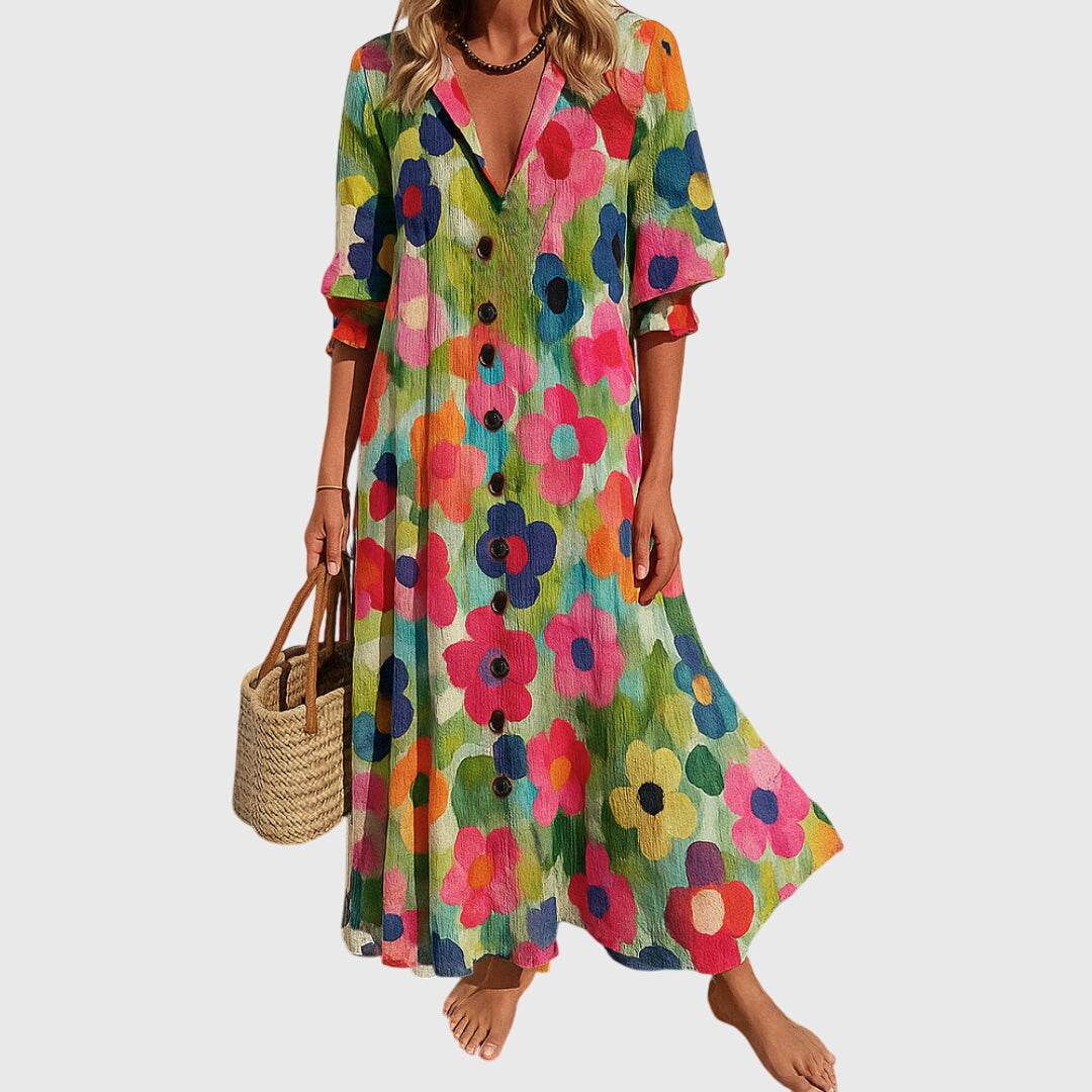 Women's Elegant Slimming Dress in Multi-Colour 1