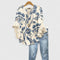 Women's Sophisticated Blouse – Audrey in White Blue