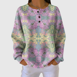 Alma Ethnic Floral Pattern Sweater in Light Pink