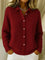 Women's Textured Button-Front Cardigan in Wine Red