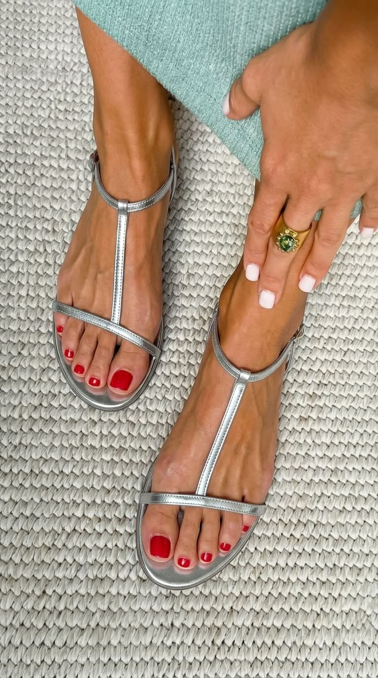 Elara Sandals in Silver